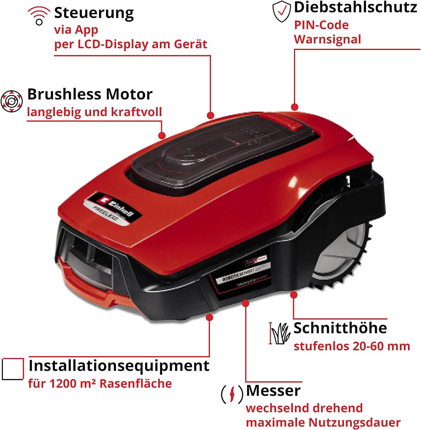 Mähroboter FREELEXO 1200, 1200 m² ; inkl. Installations Kit