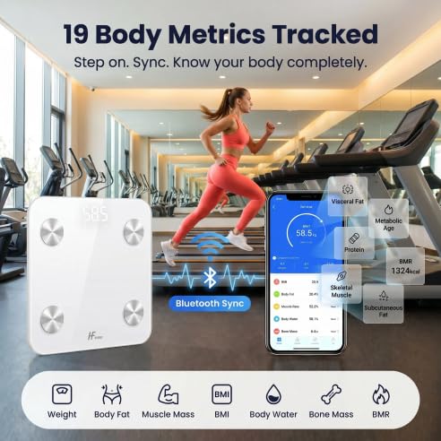 Personenwaage mit App & Bluetooth, Naturweiss