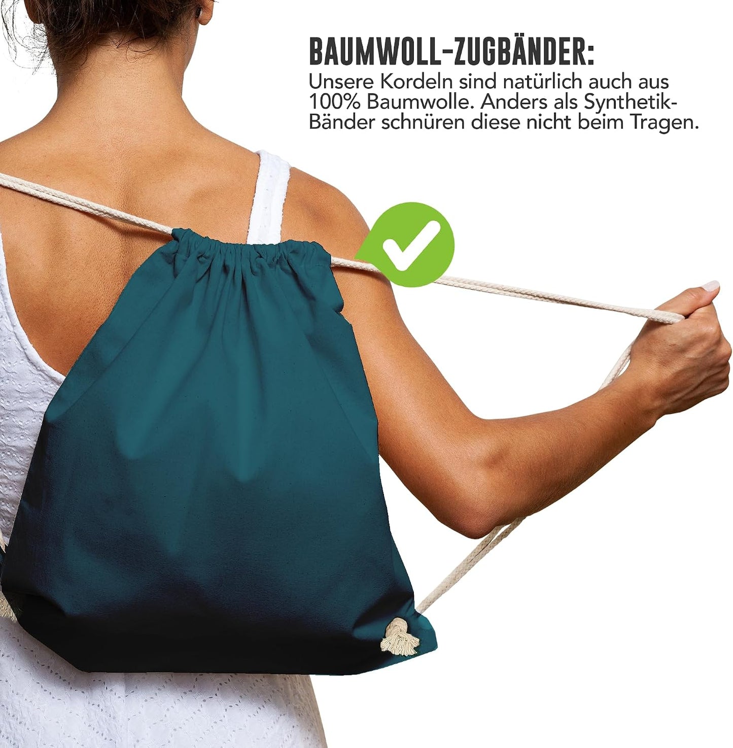 10er-Set Turnbeutel, Petrol 38 x 42 cm