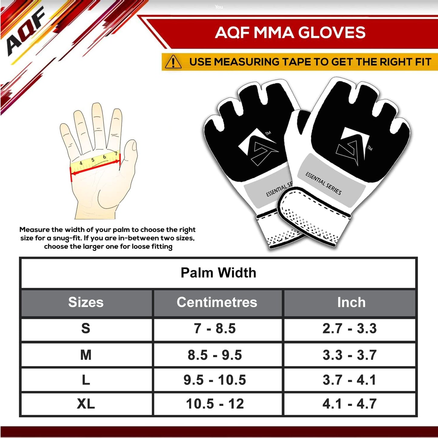 MMA-Boxhandschuhe, Schwarz S