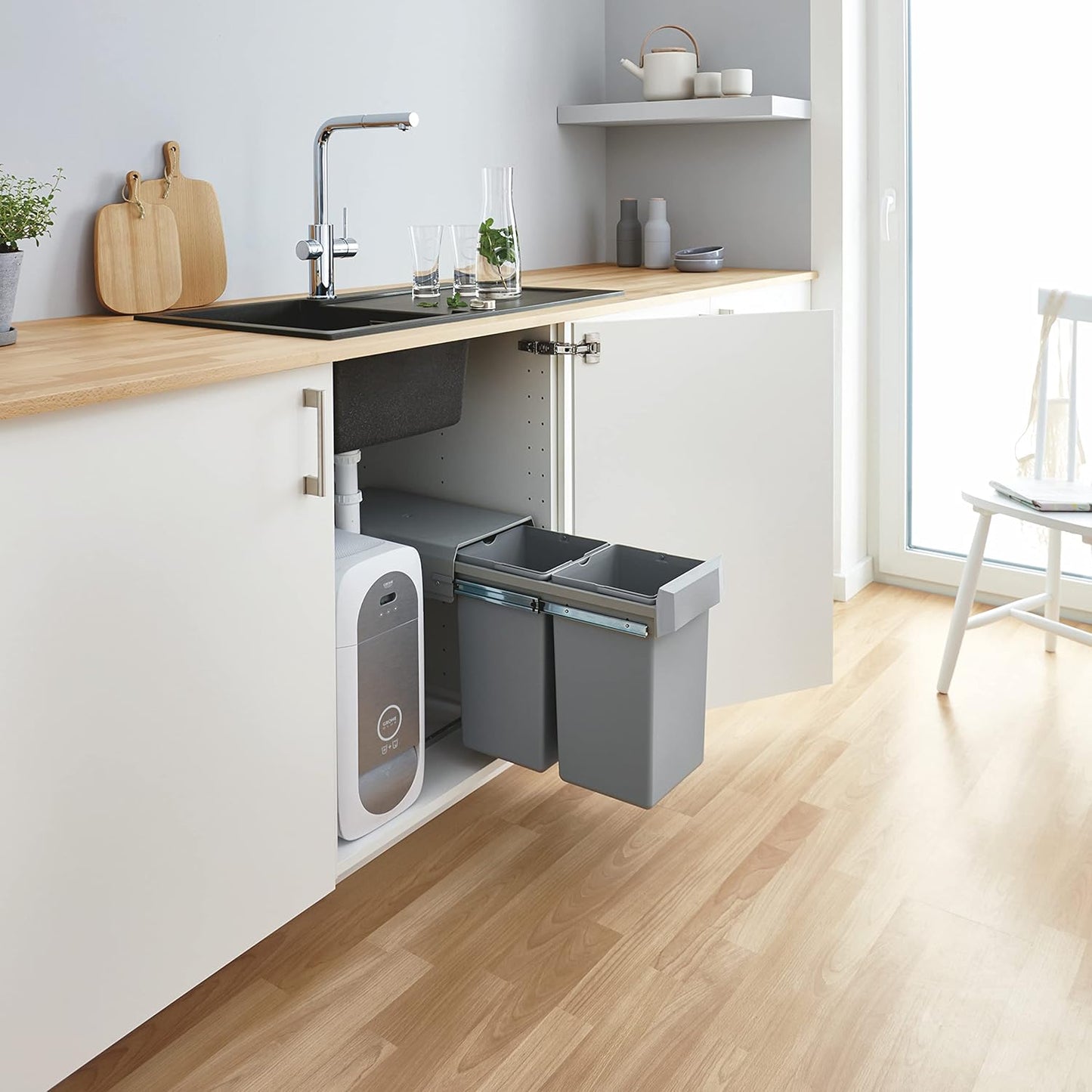 Mülltrennsystem, Trennung 2-fach 30 cm - 15 l / 15 l