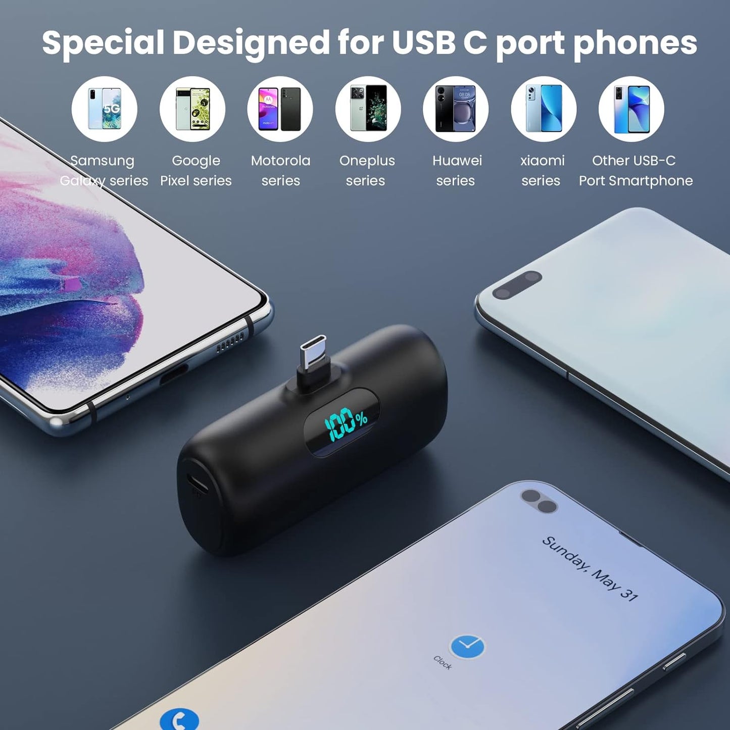 Powerbank USB C, A-Schwarz