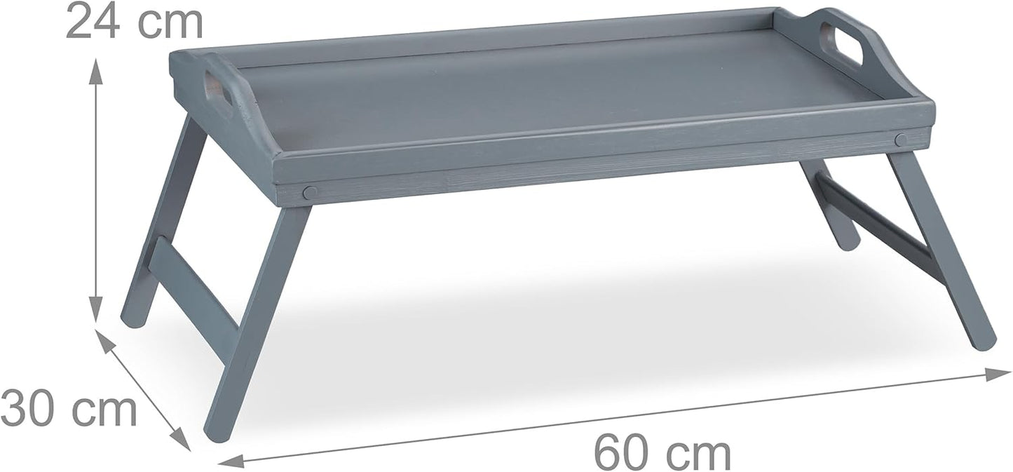 Klappbares Betttablett-Set, 24 x 60 x 30 cm Grau