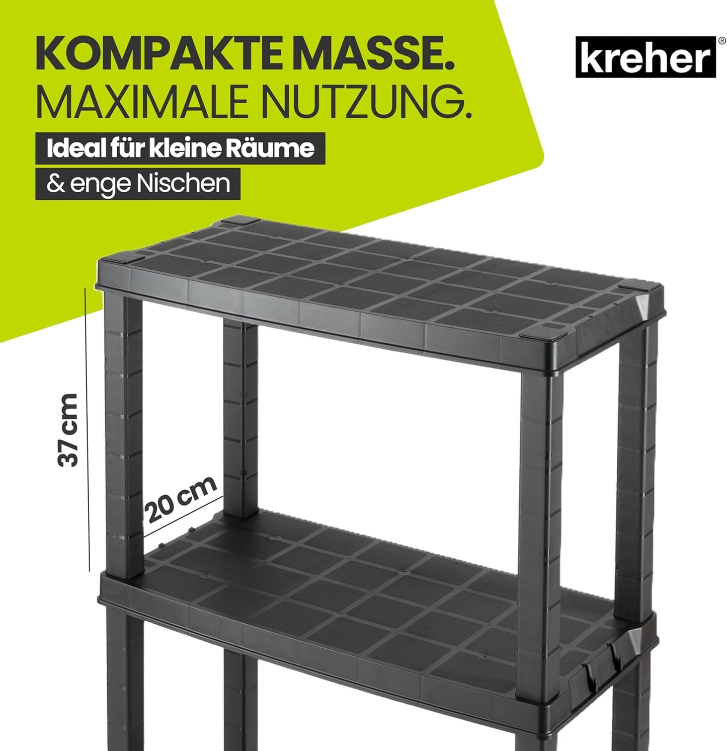 Steckregal mit 4 Böden für Haushalt & Garage, Schwarz 1