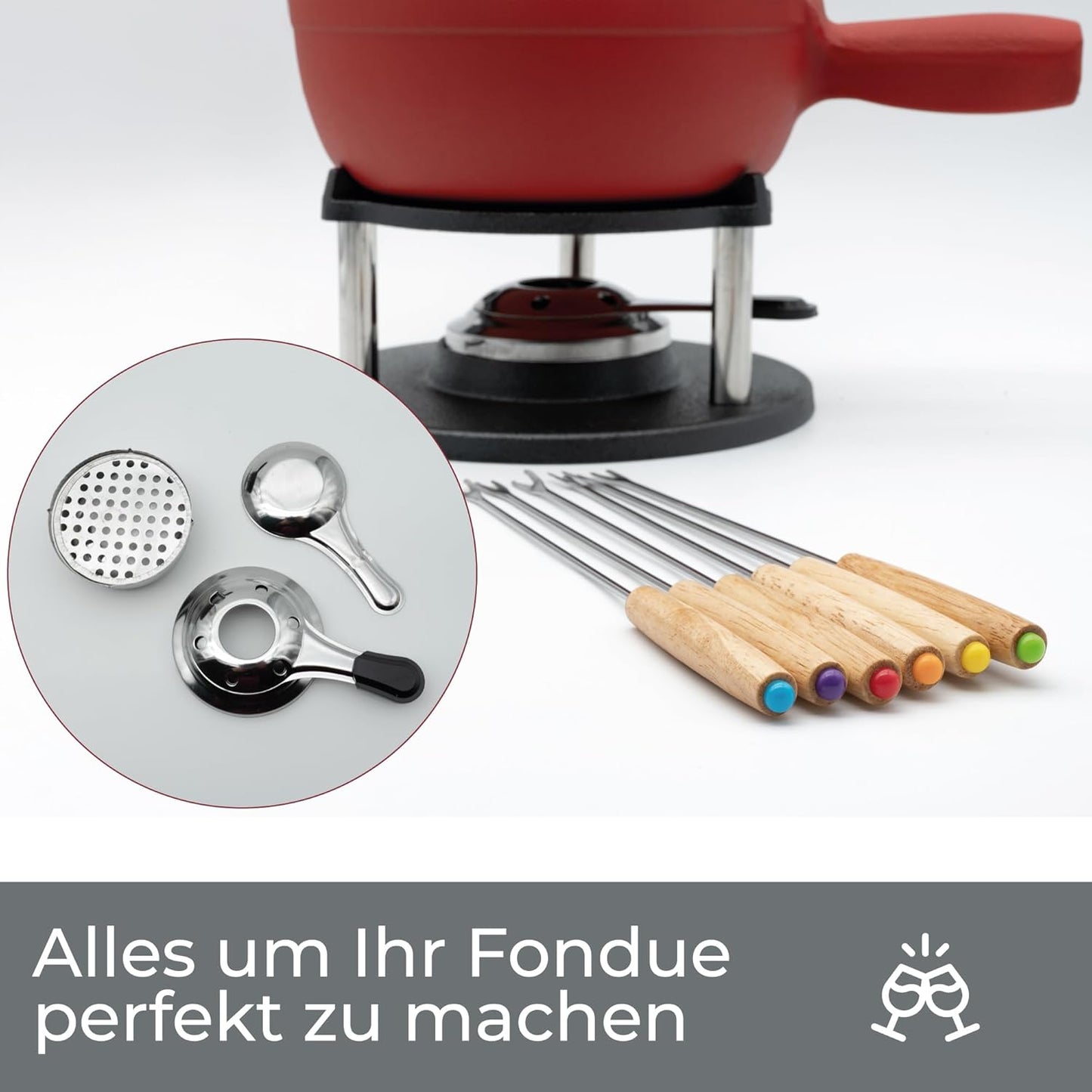 Käsefondue Set, Rot