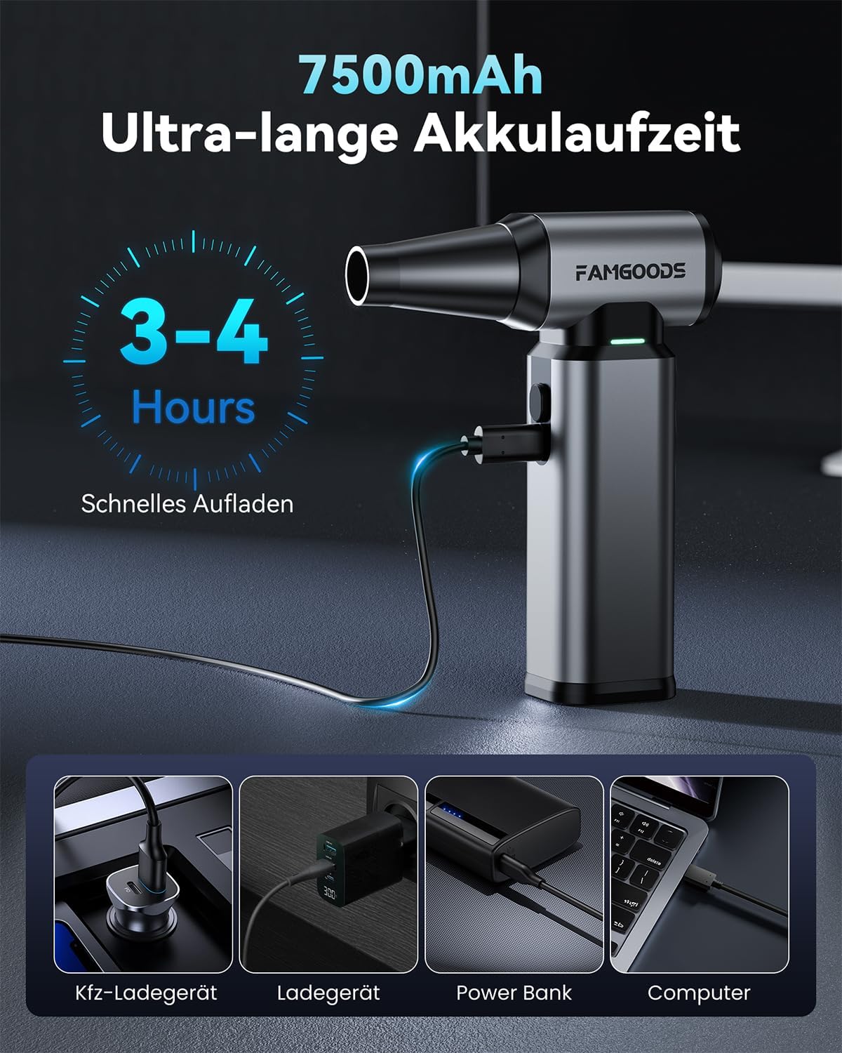 Elektrisches Druckluft-Handgebläse 180000 U/min, W17
