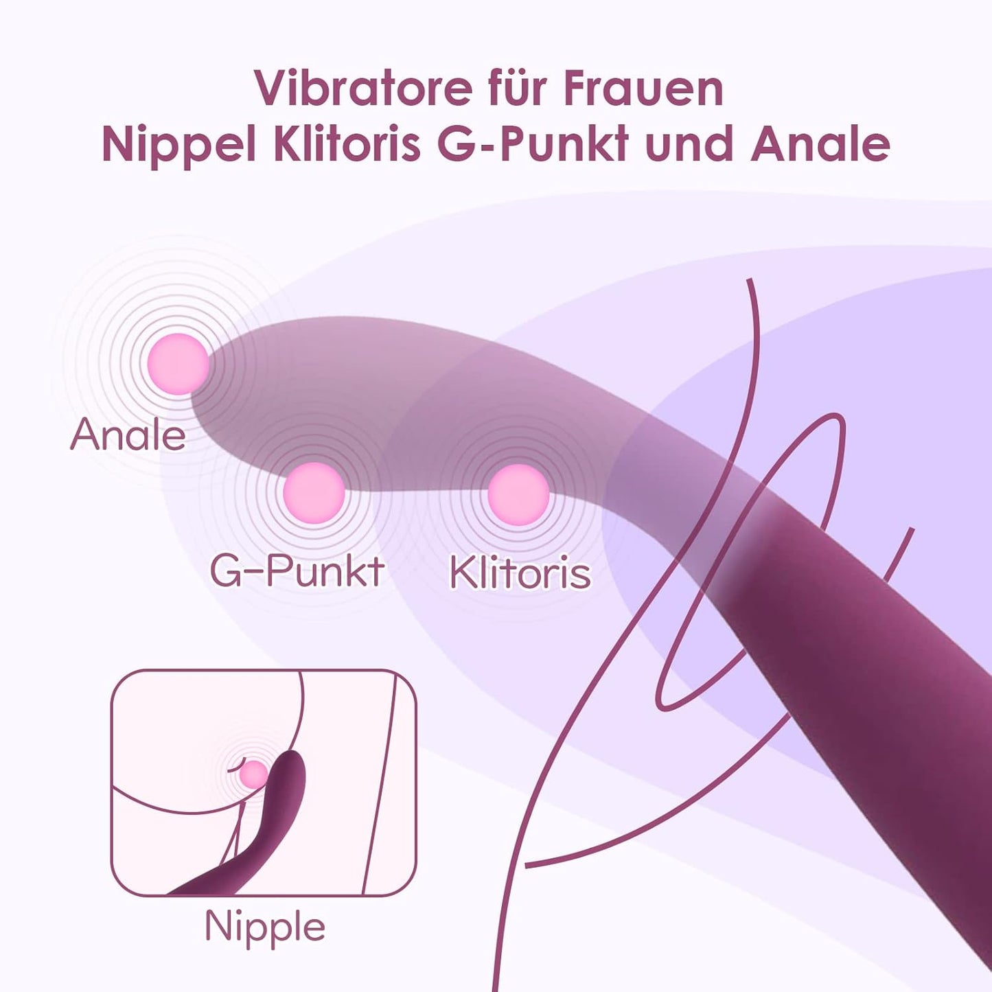 G-Punkt Vibrator mit Klitoris- und Analstimulation, XL
