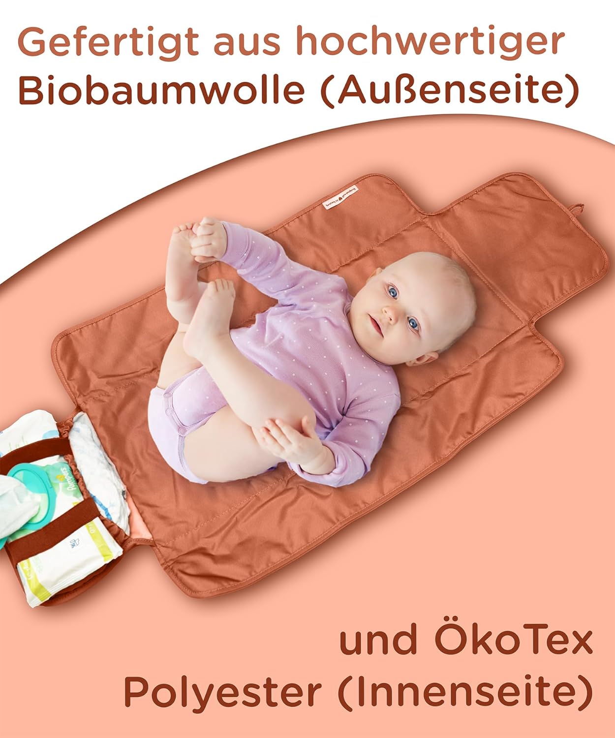 Wickelunterlage für unterwegs, Brown Rust
