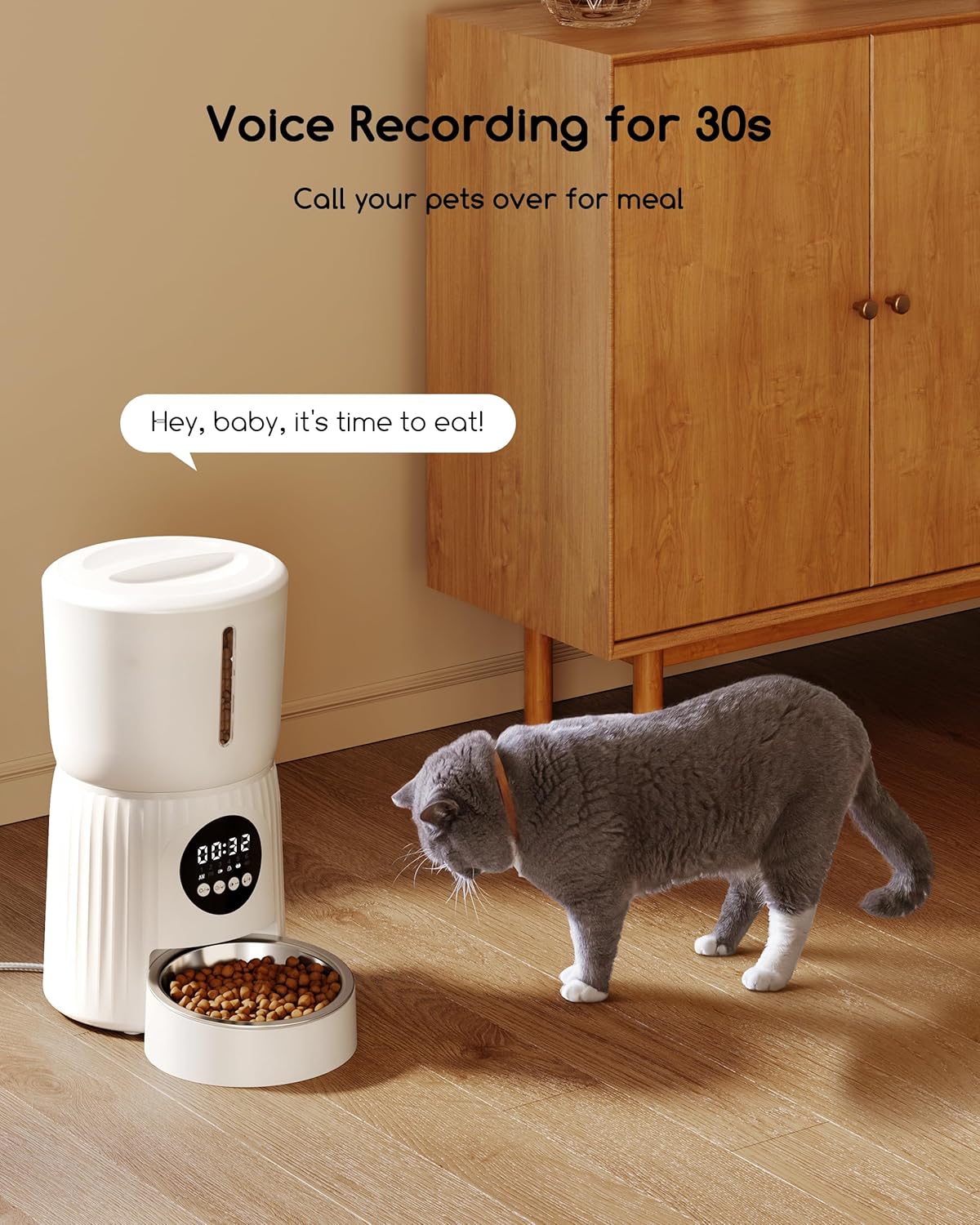 Futterautomat für Katzen, 4L-Weiß