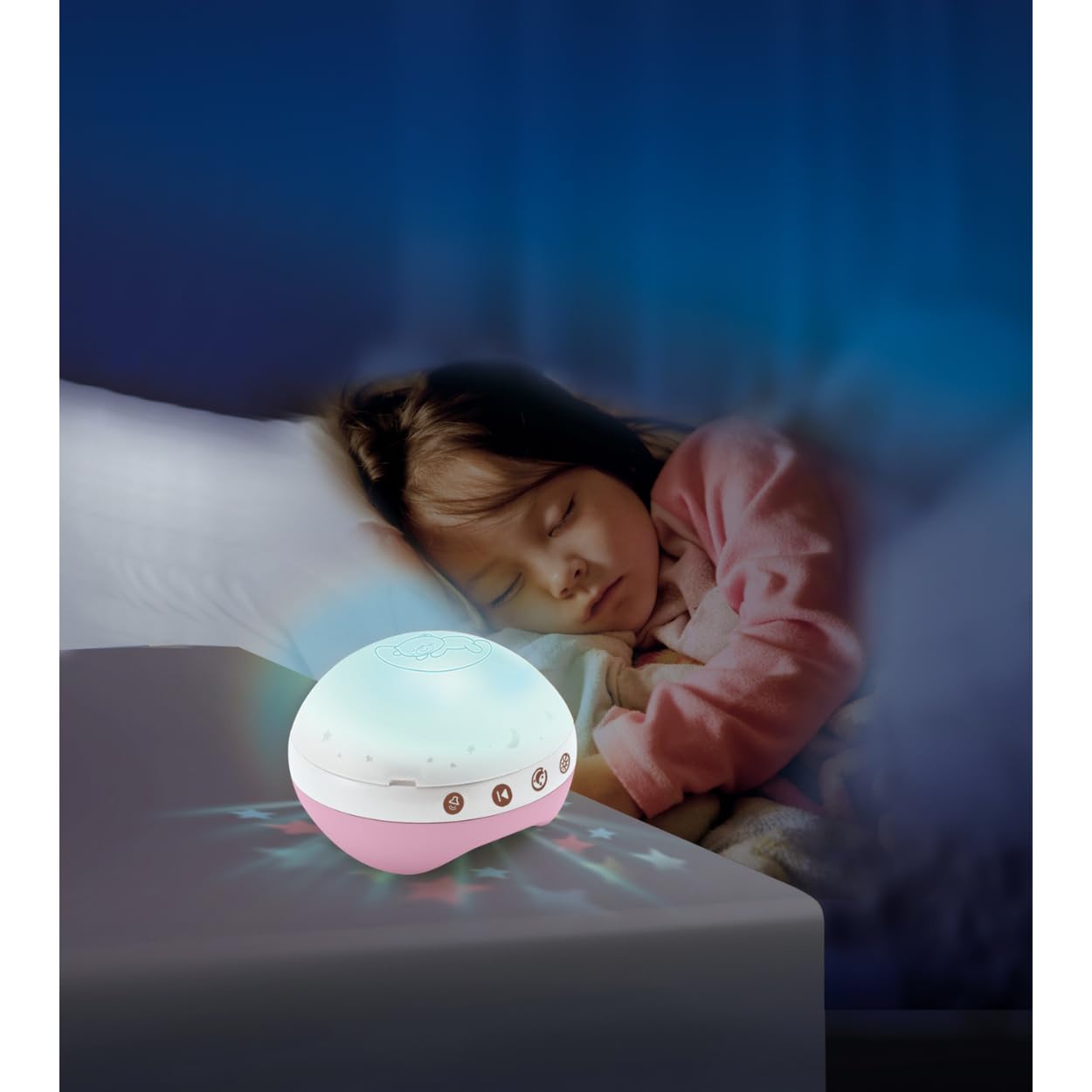 3-in-1 Musik-Mobile mit Lichtprojektor, Pink