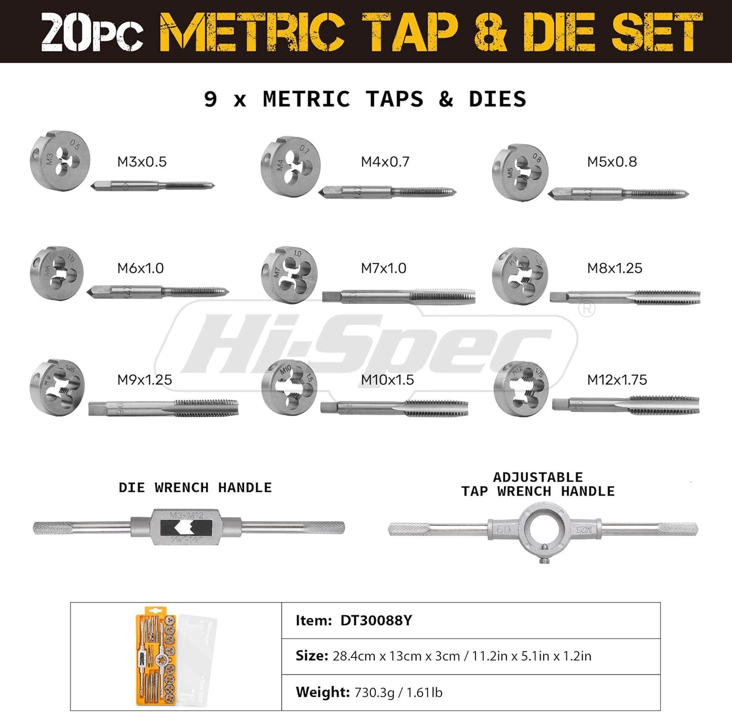 20-teiliges Gewindeschneider Set, 20 Teile