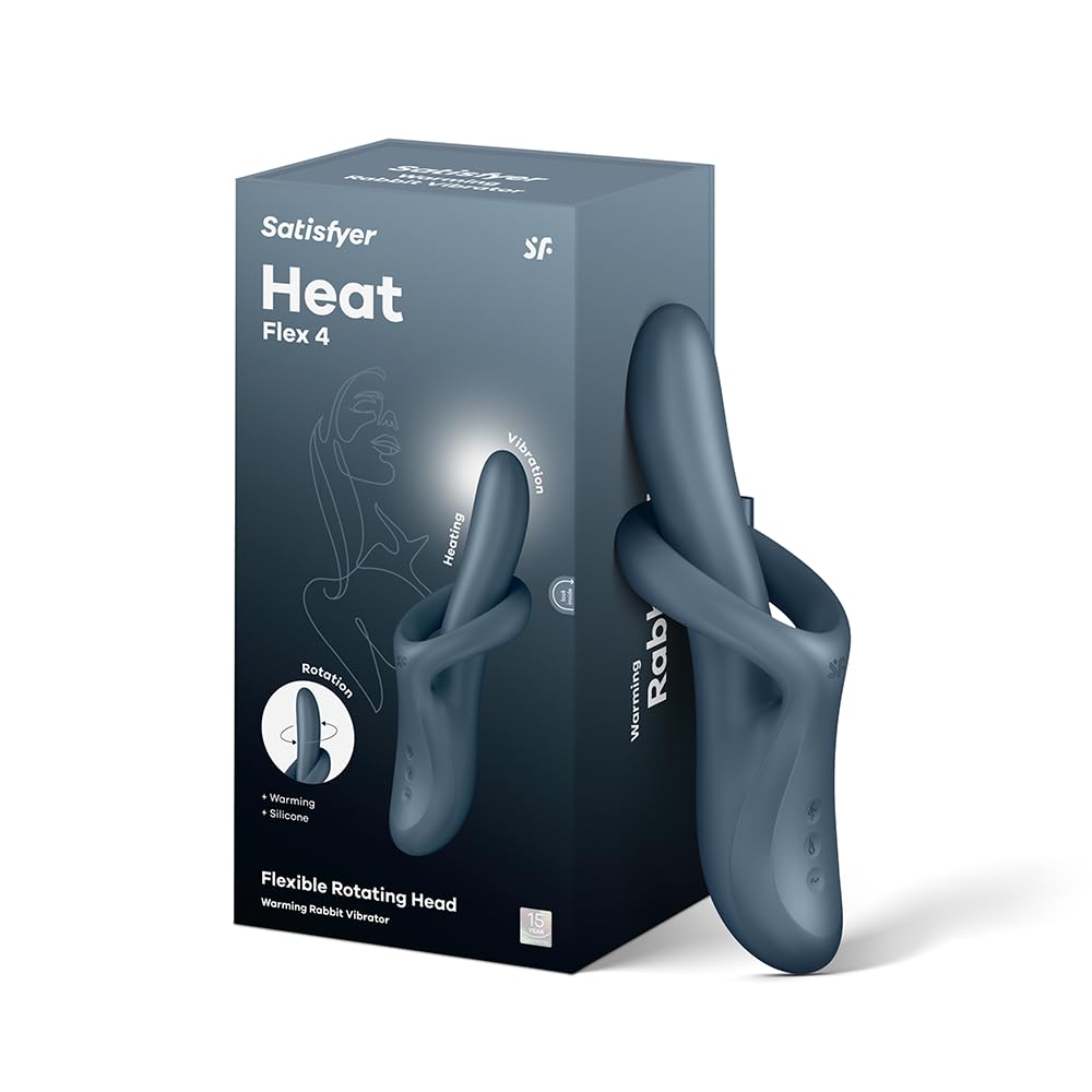 Heat Flex 4 Rabbit-Vibrator mit Wärmefunktion, Vibration & Rotation, Grau