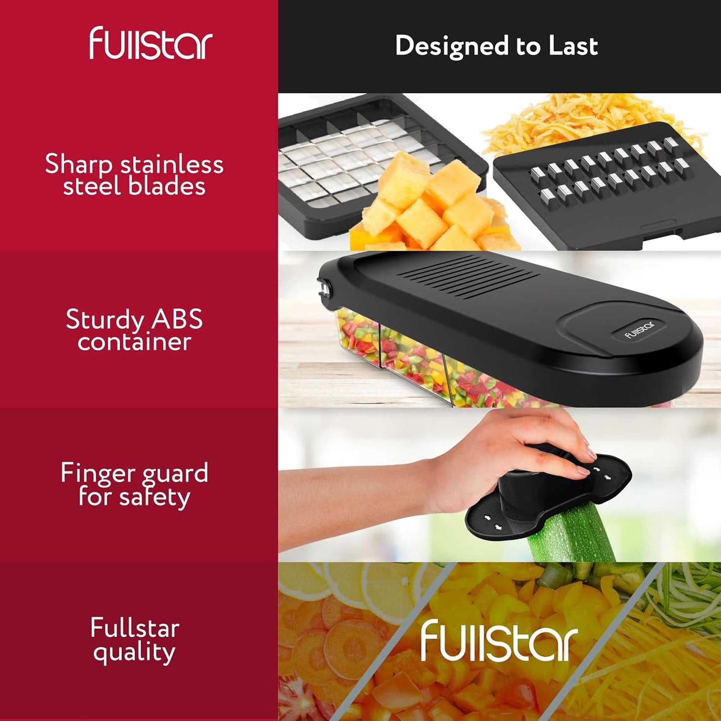 Gemüseschneider, 6-in-1 Kompakt Schwarz