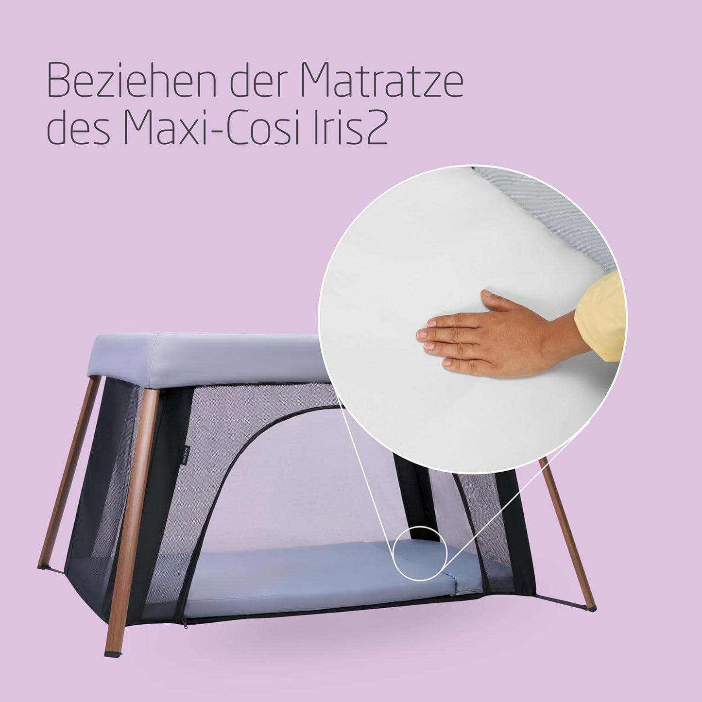 Spannbettlaken für Baby-Reisebett Iris2, Iris2 Bettlaken Weiss