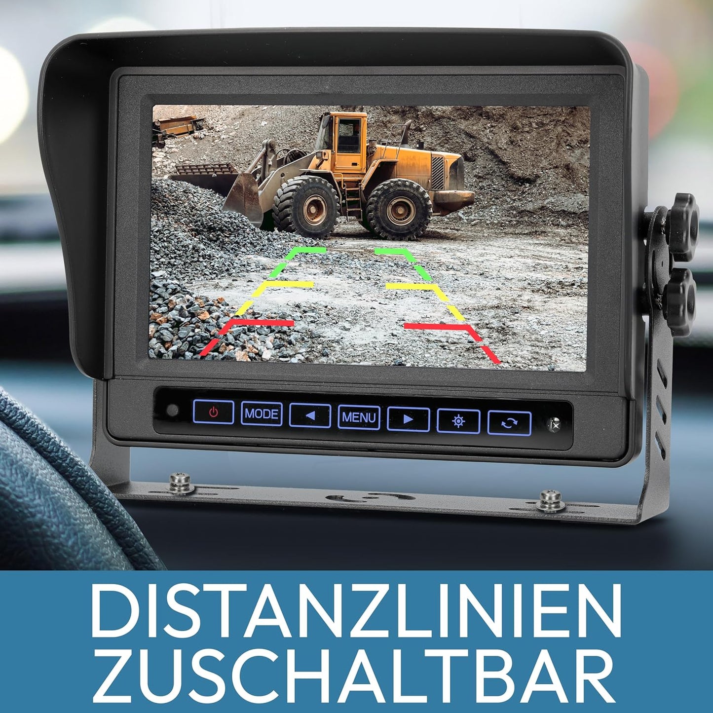 Spritzwassergeschützter Rückfahrmonitor 13172, Select-Serie, mit 2 Videoeingängen