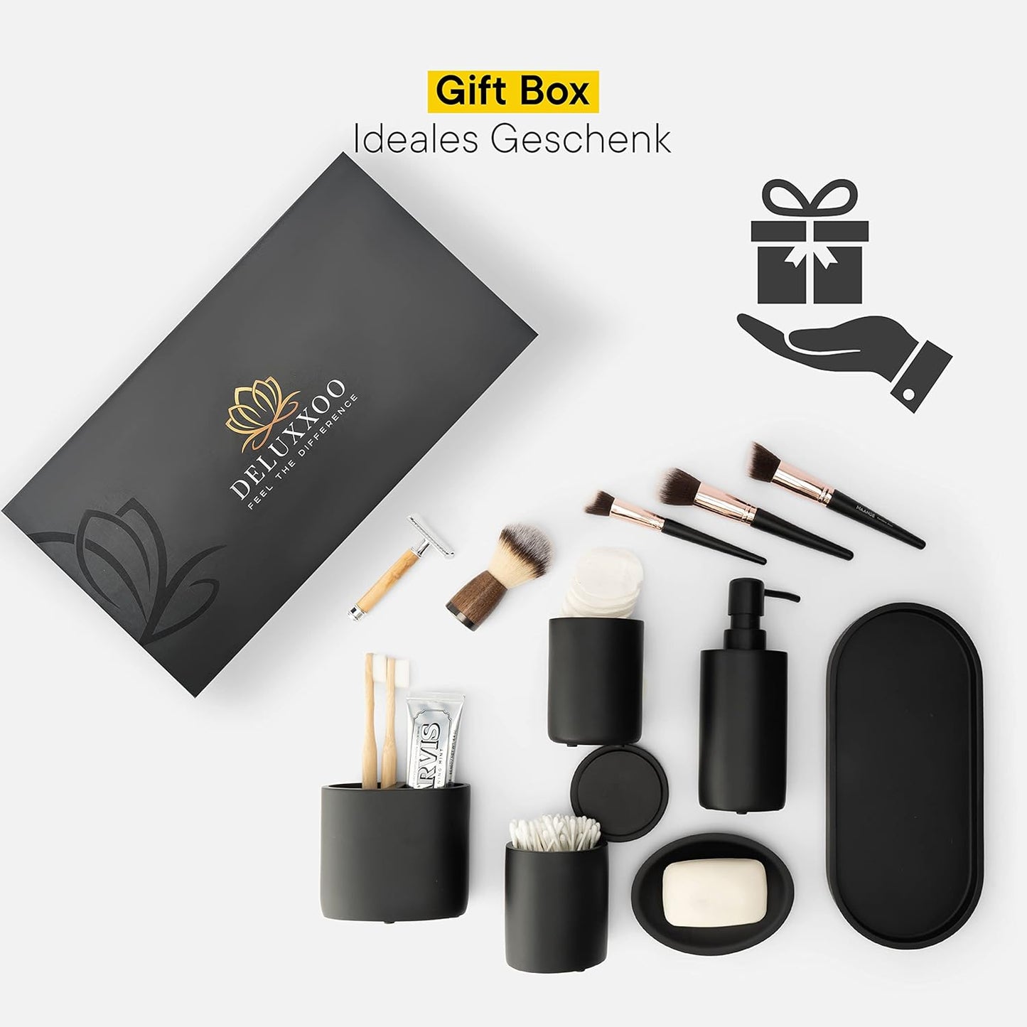 Badezimmer Zubehör Set (6-teilig) mit Seifenspender