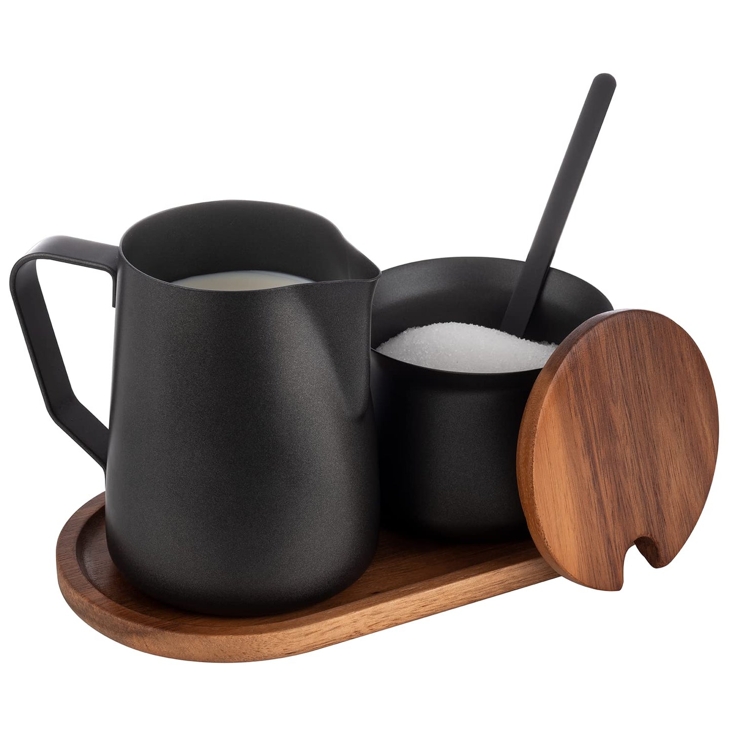 Milch- und Zucker-Set, Schwarz