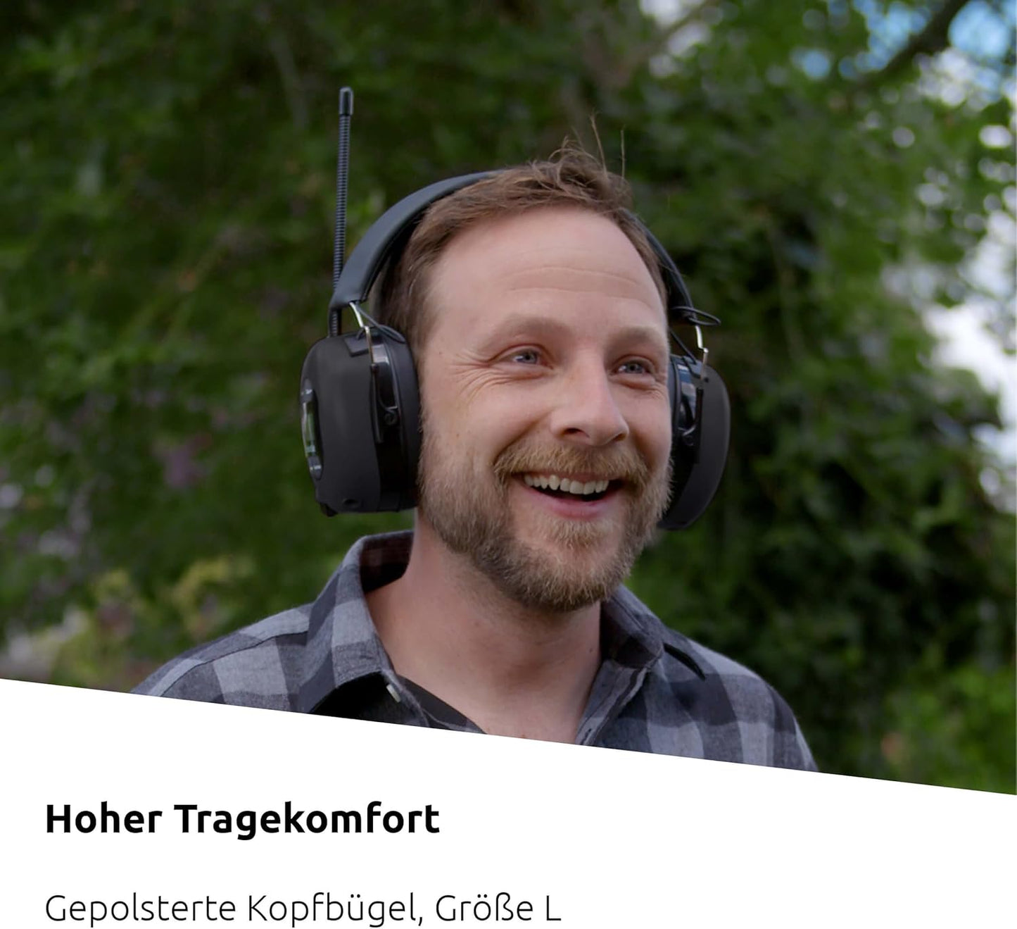 Kabelloser DAB+ Bluetooth-Kopfhörer mit Mikrofon, Schwarz