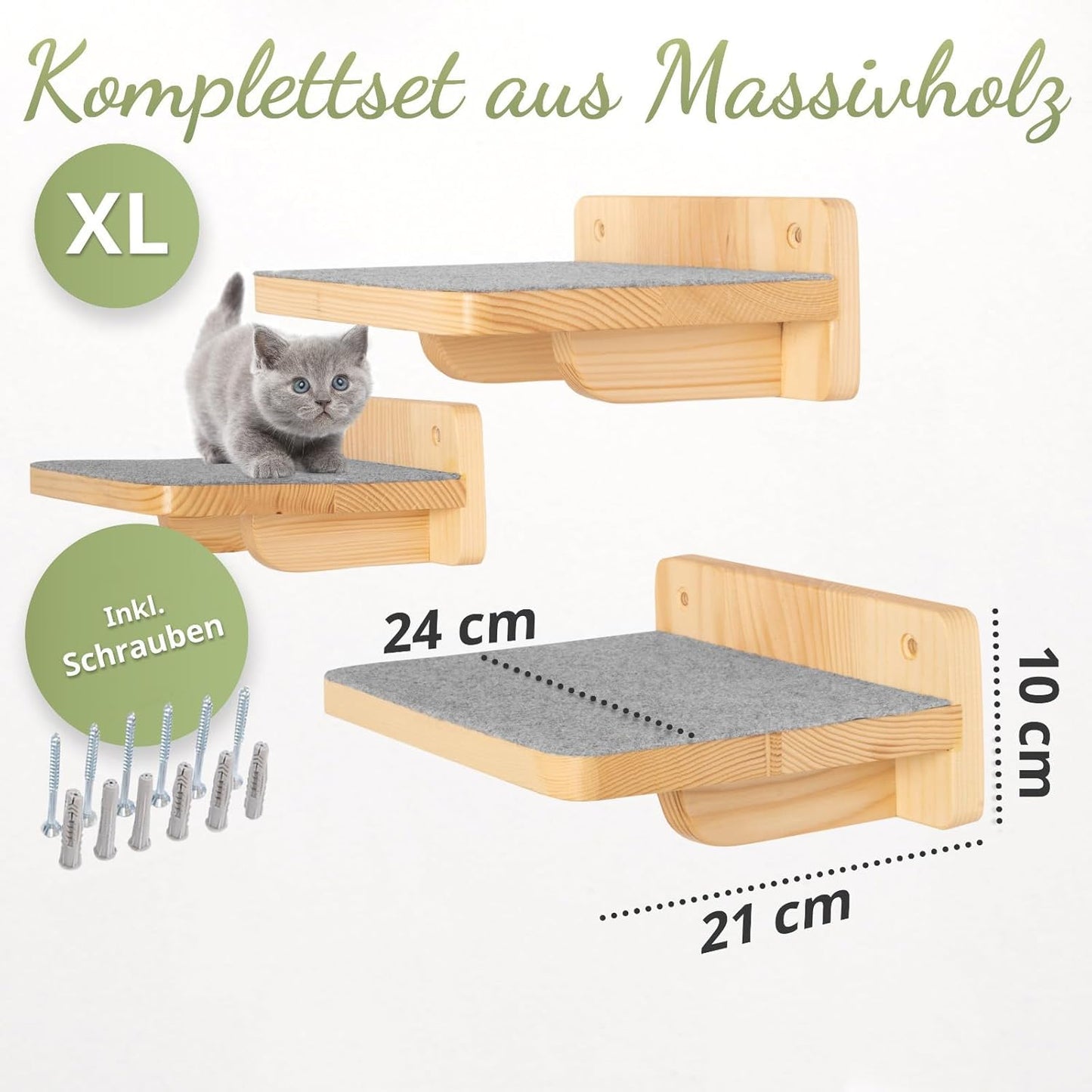 Wand Katzentreppe 3er-Set XL