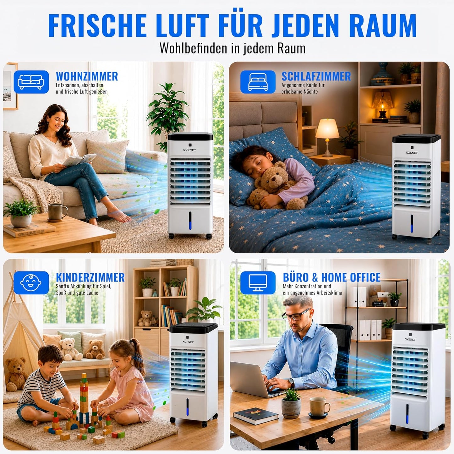 Luftkühler & Klimaanlage 4-in-1 mit Fernbedienung