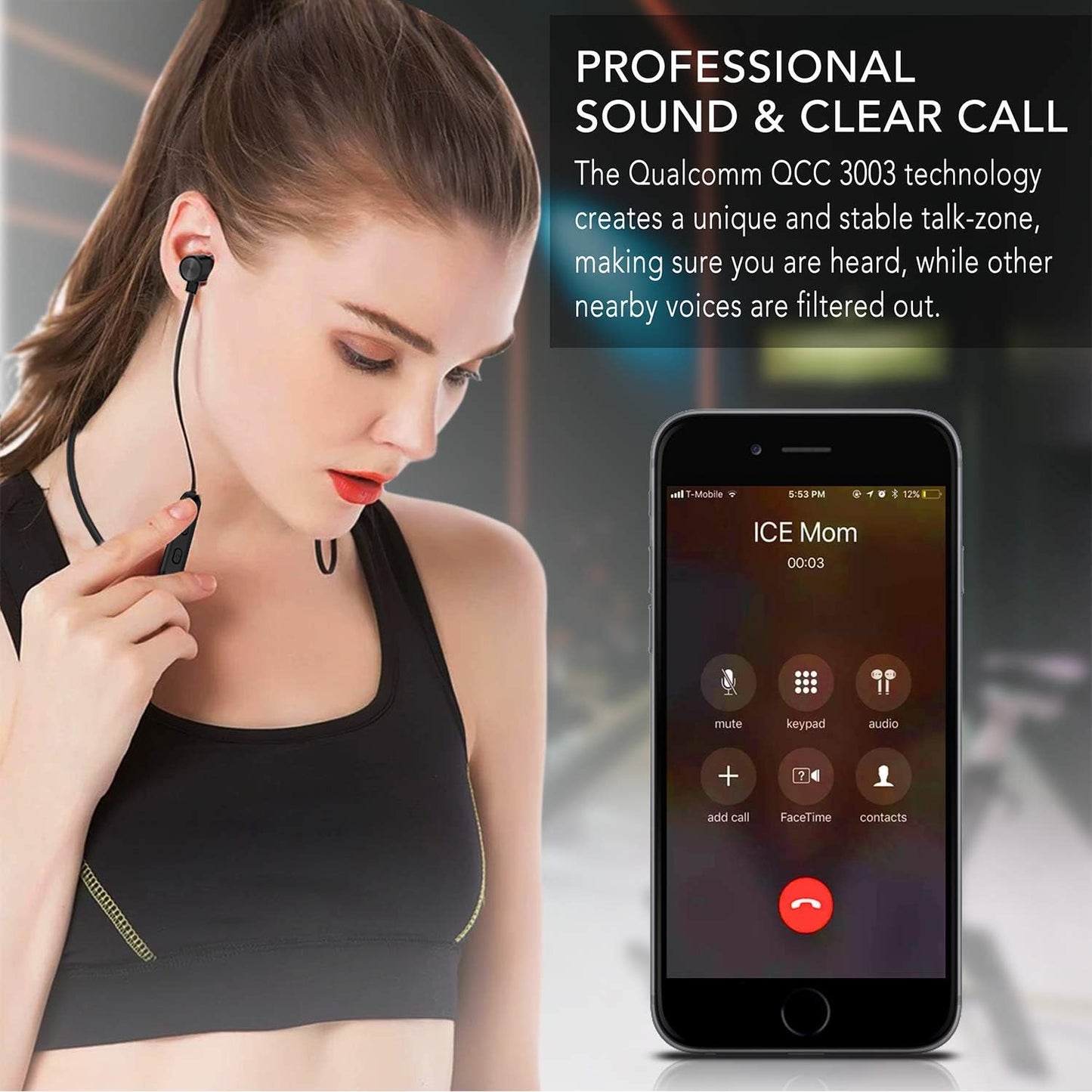 Bluetooth Sportkopfhörer YW-X1, Schwarz