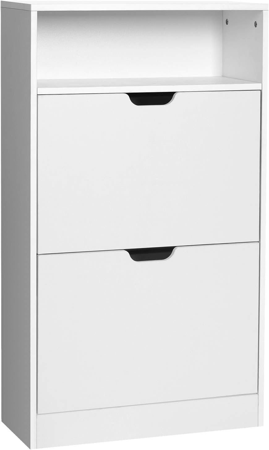 Schuhschrank mit 2 Klappen und offenem Fach, Wolkenweiß 2 Klappen (60B cm)