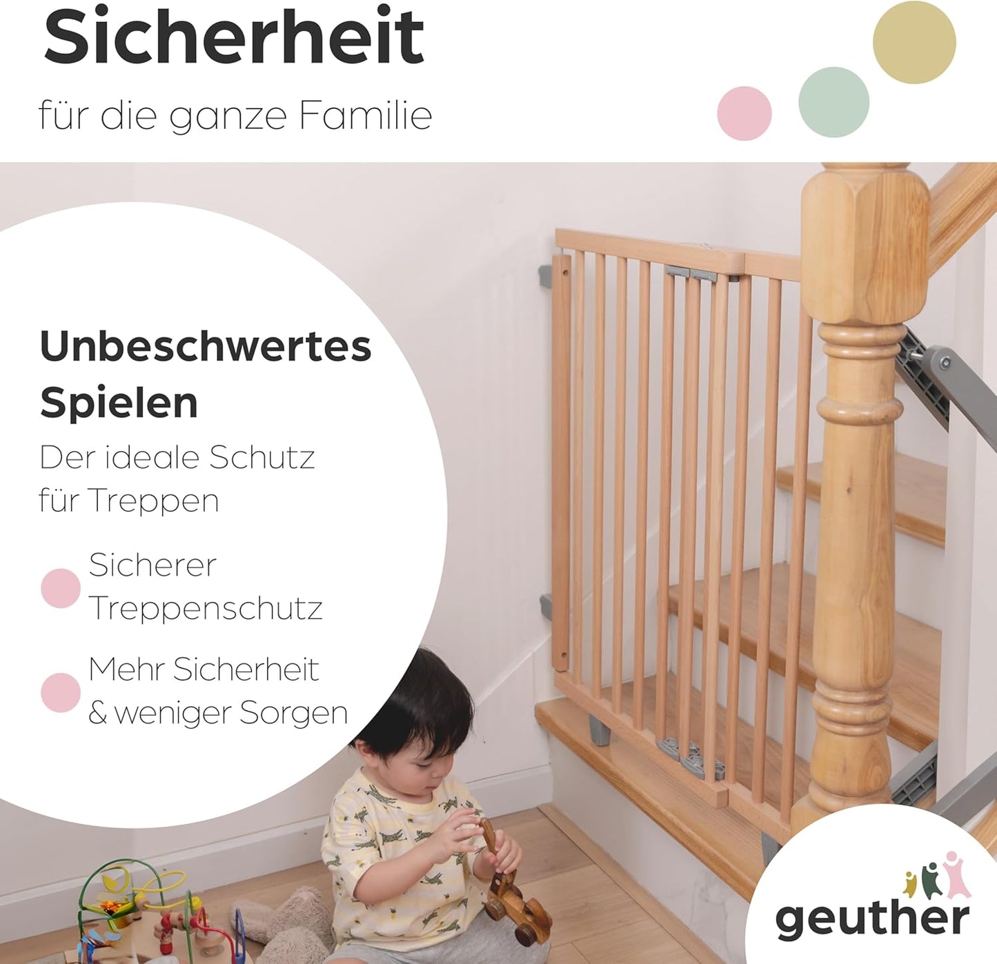Treppenschutzgitter Oris, Naturbelassen 67-107 cm
