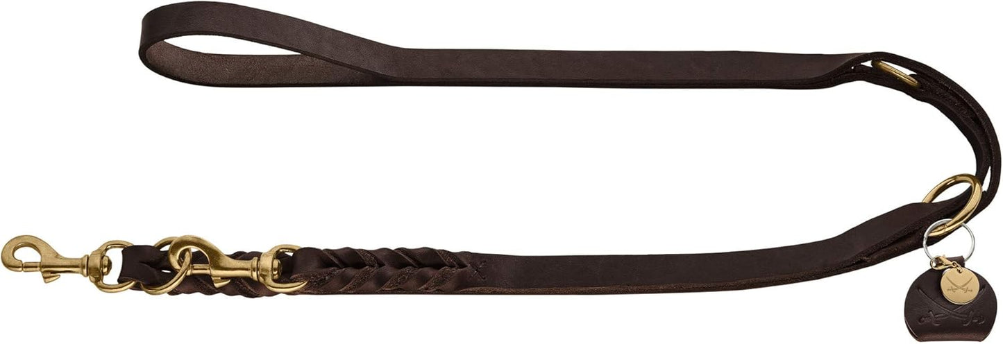 Sansibar Solid - 3-fach verstellbare Hundeleine, 200 cm, d-braun 15/200