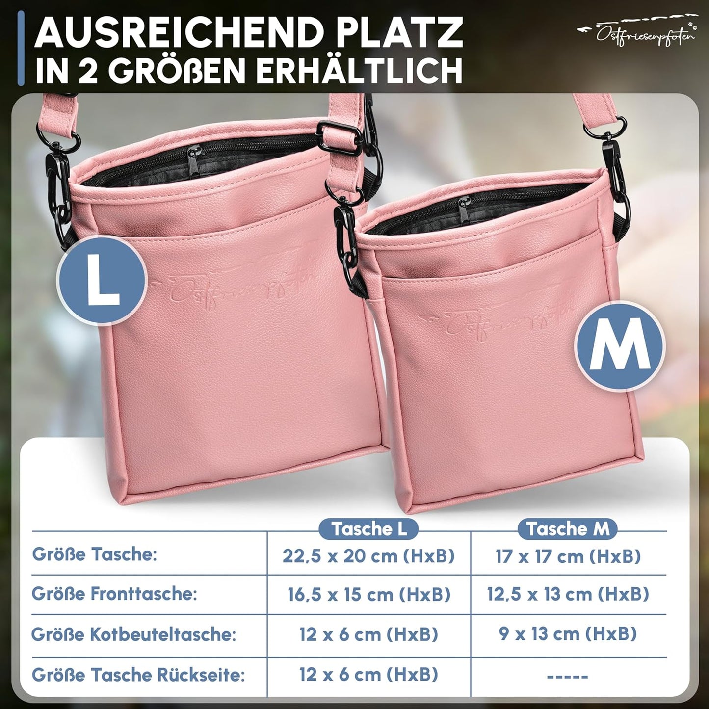 Leckerlibeutel Frieda mit Magnetverschluss, L Altrosa