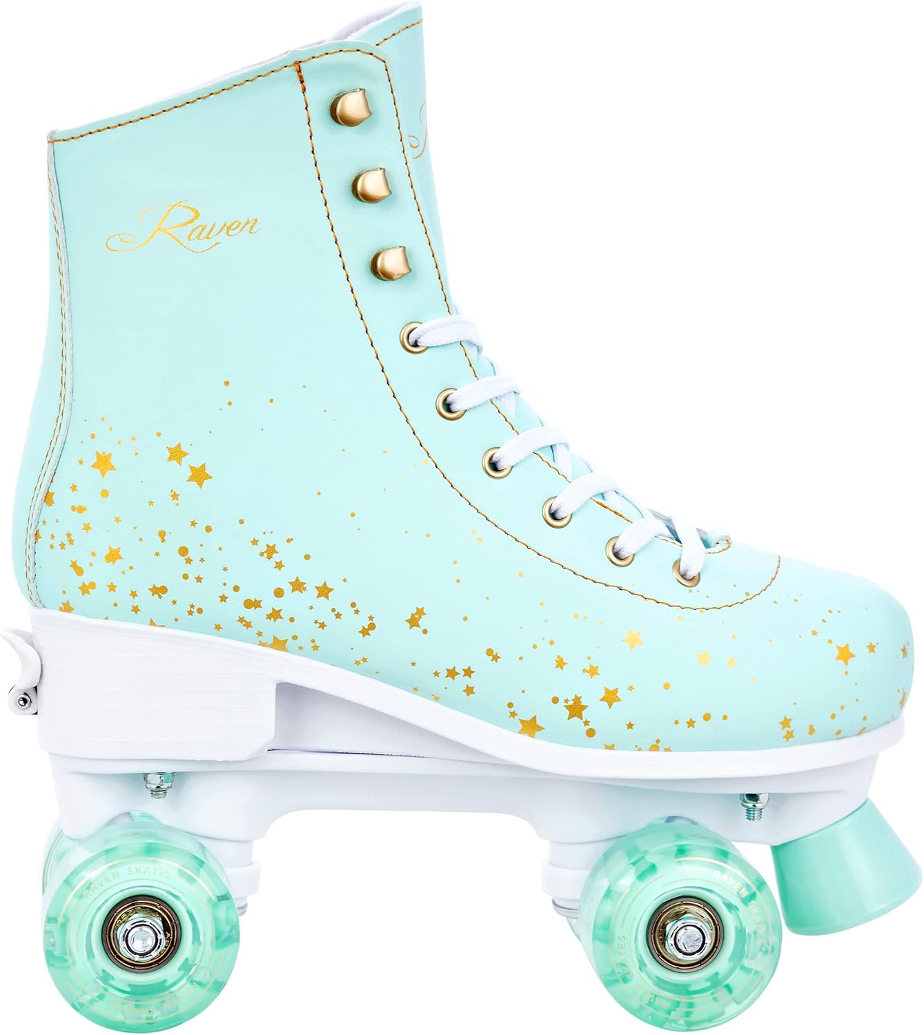 Verstellbare LED-Rollschuhe, 35-38 (22,5cm-24cm) Noa Mint (LED Rollen)
