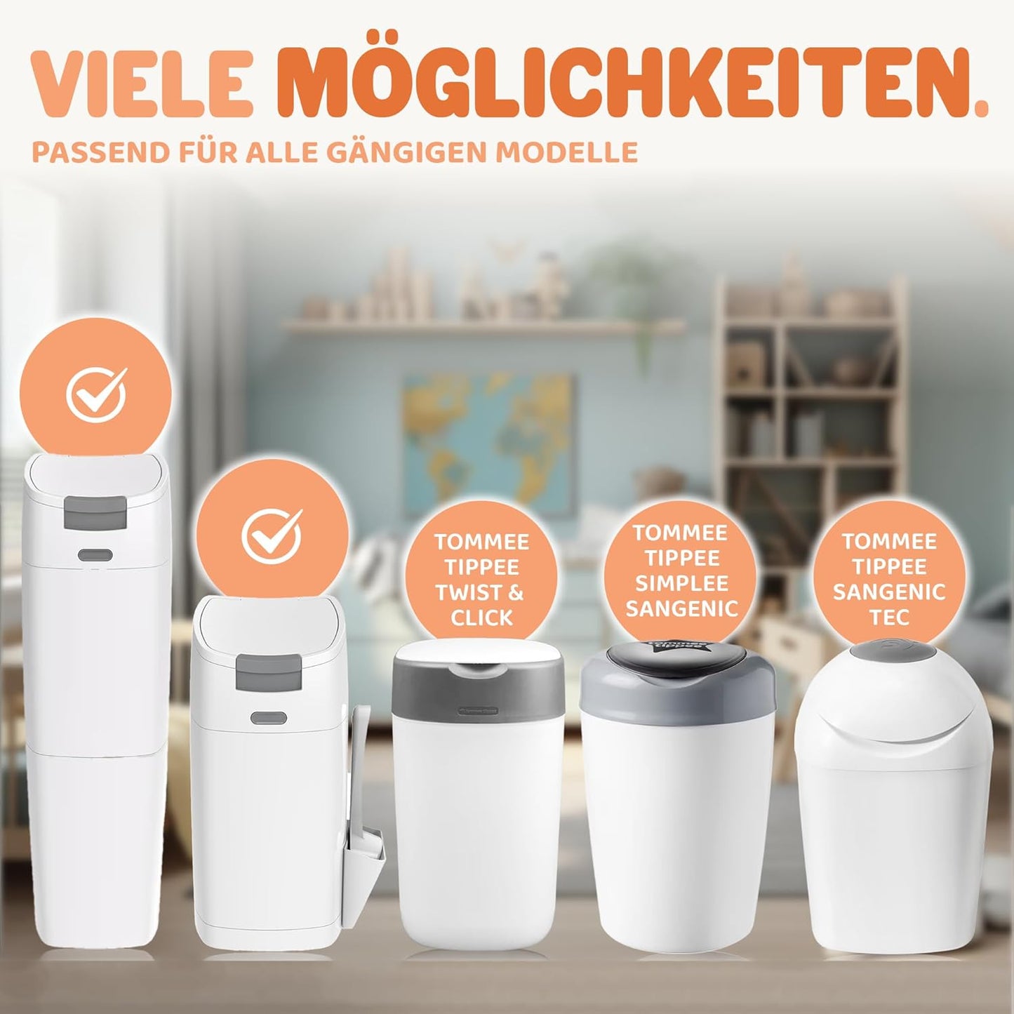 XXL Nachfüllfolie für Windeleimer (12 Kassetten), 12