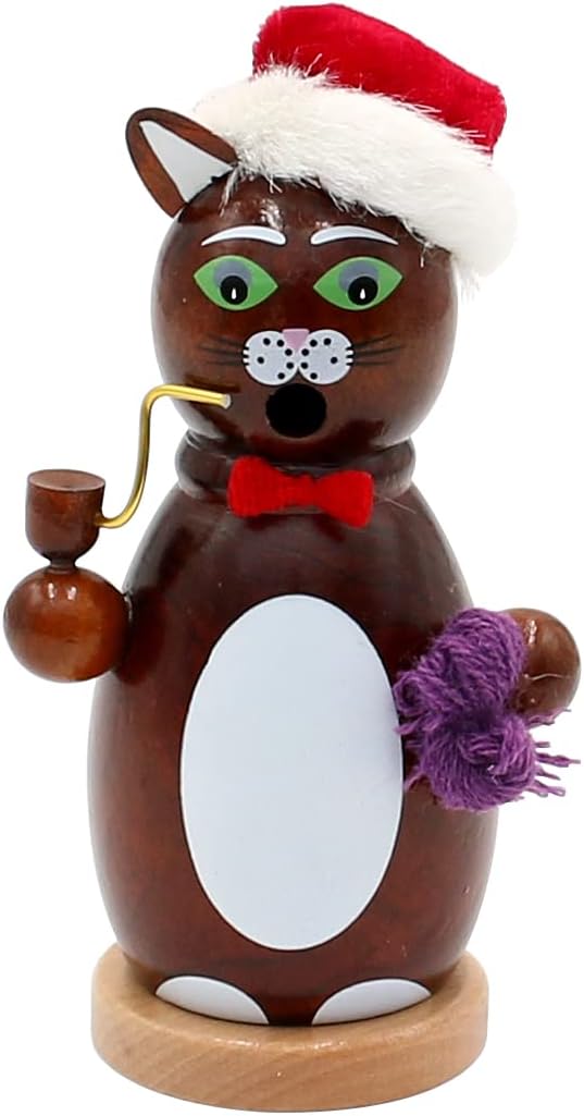 Räucherfigur 'Weihnachtskatze', Schwarze Katze
