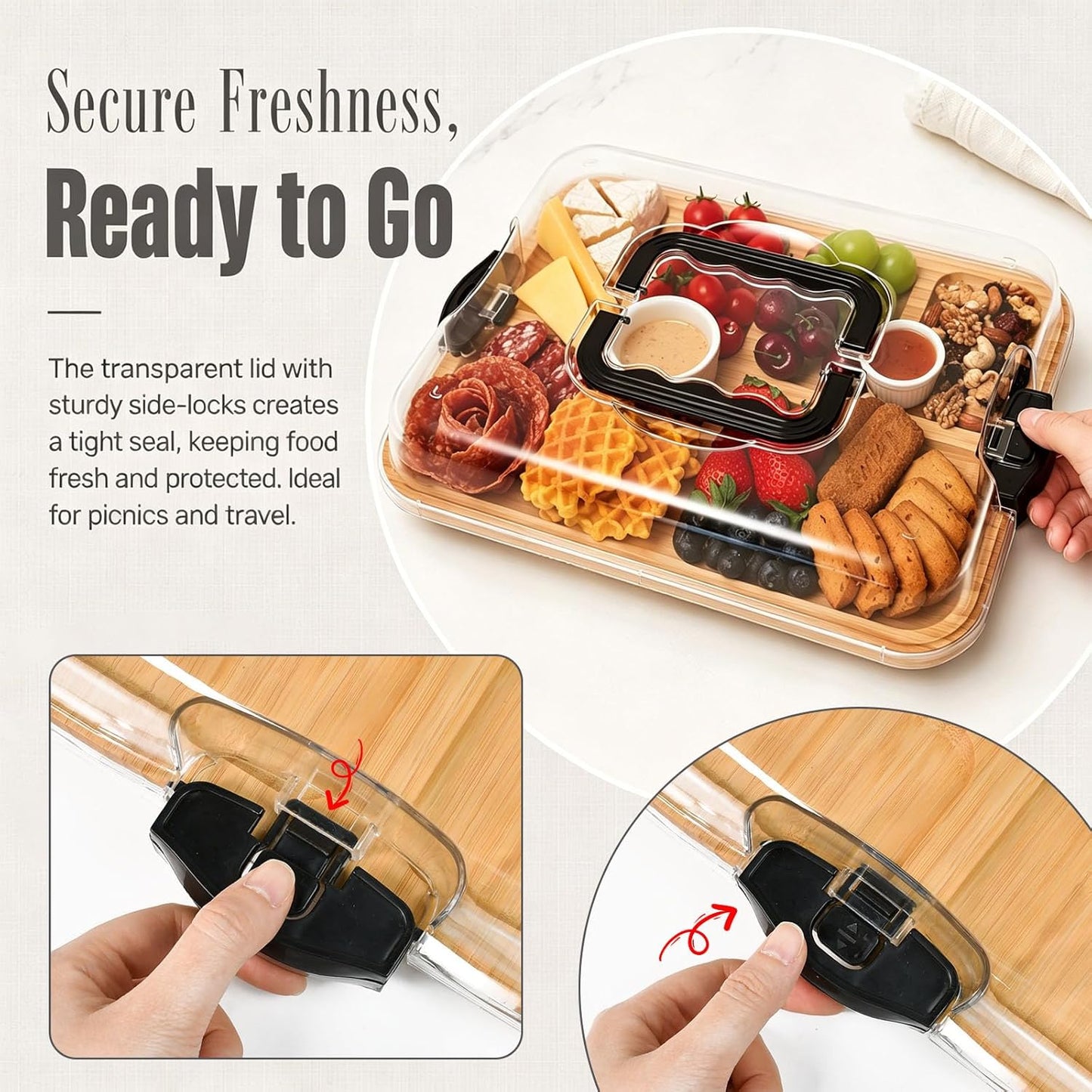 Käsebrett mit Deckel und Messer