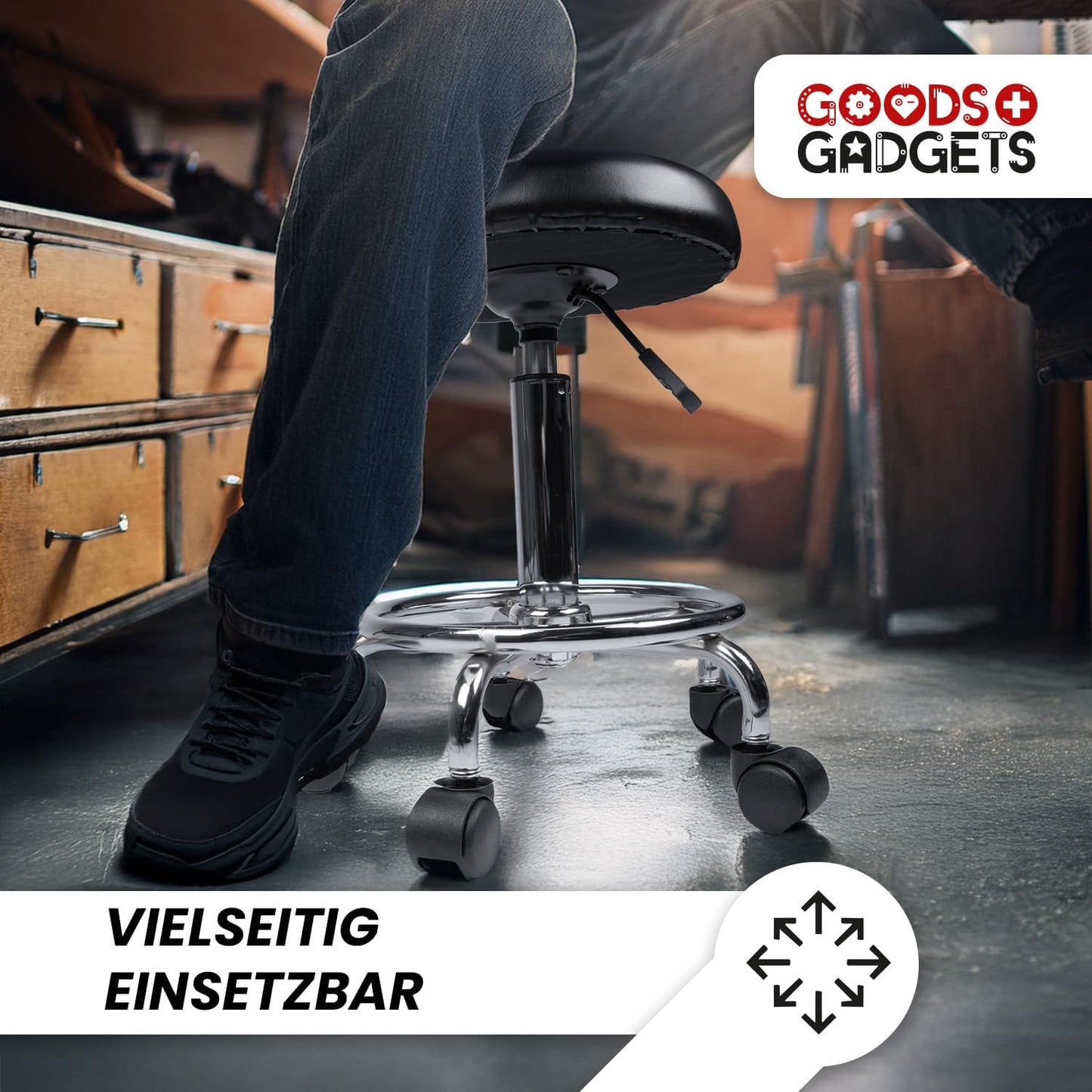 Ergonomischer Arbeitshocker, Schwarz