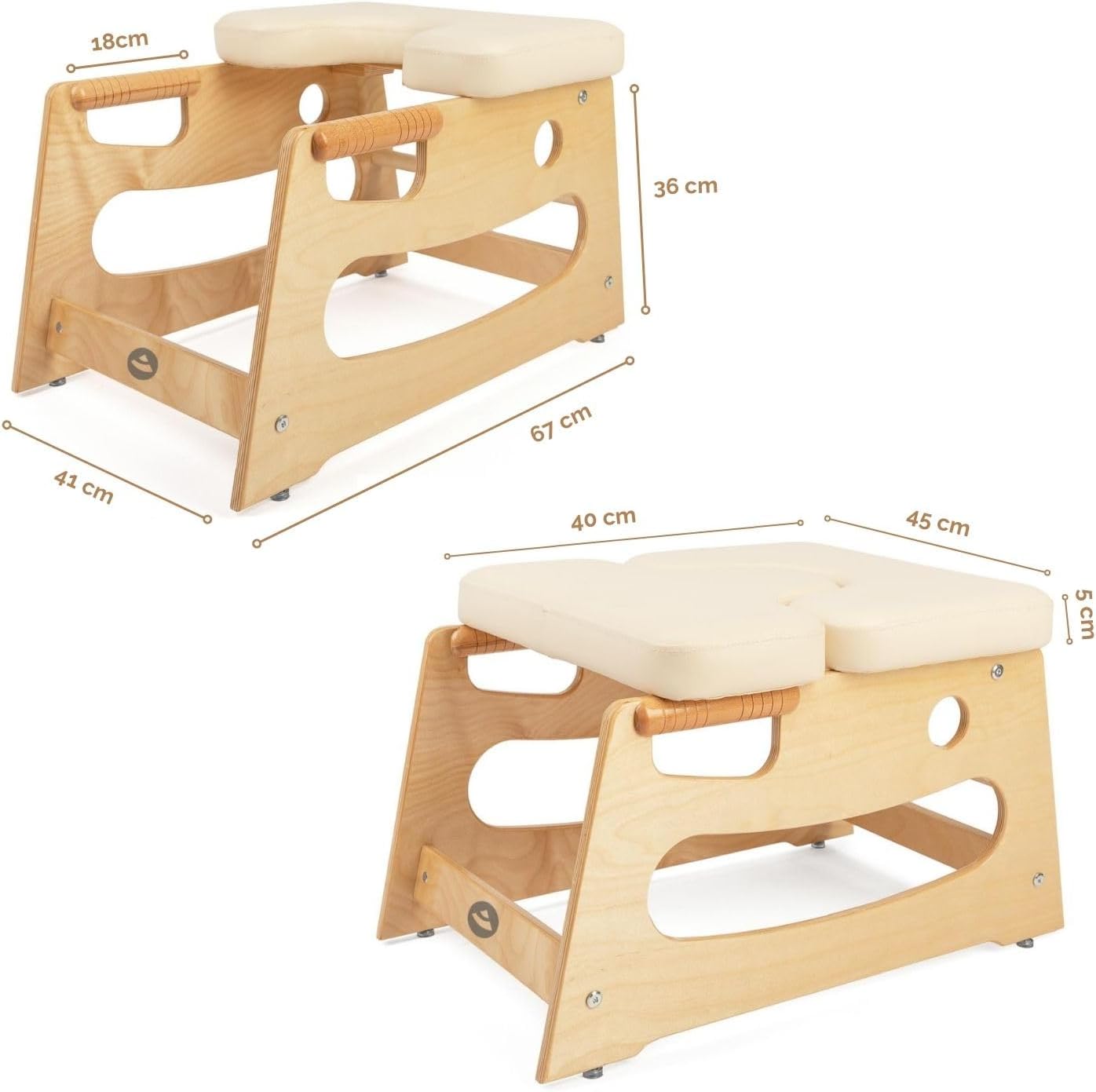 Kopfstandhocker, Beige