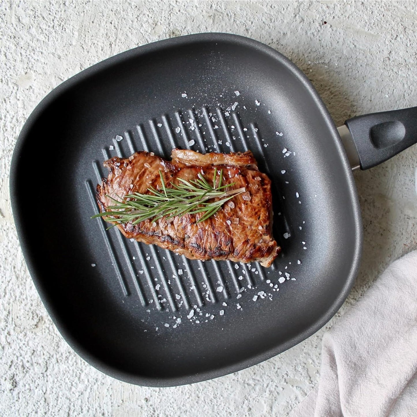 Induktions-Grillpfanne aus Edelstahl, 28 cm