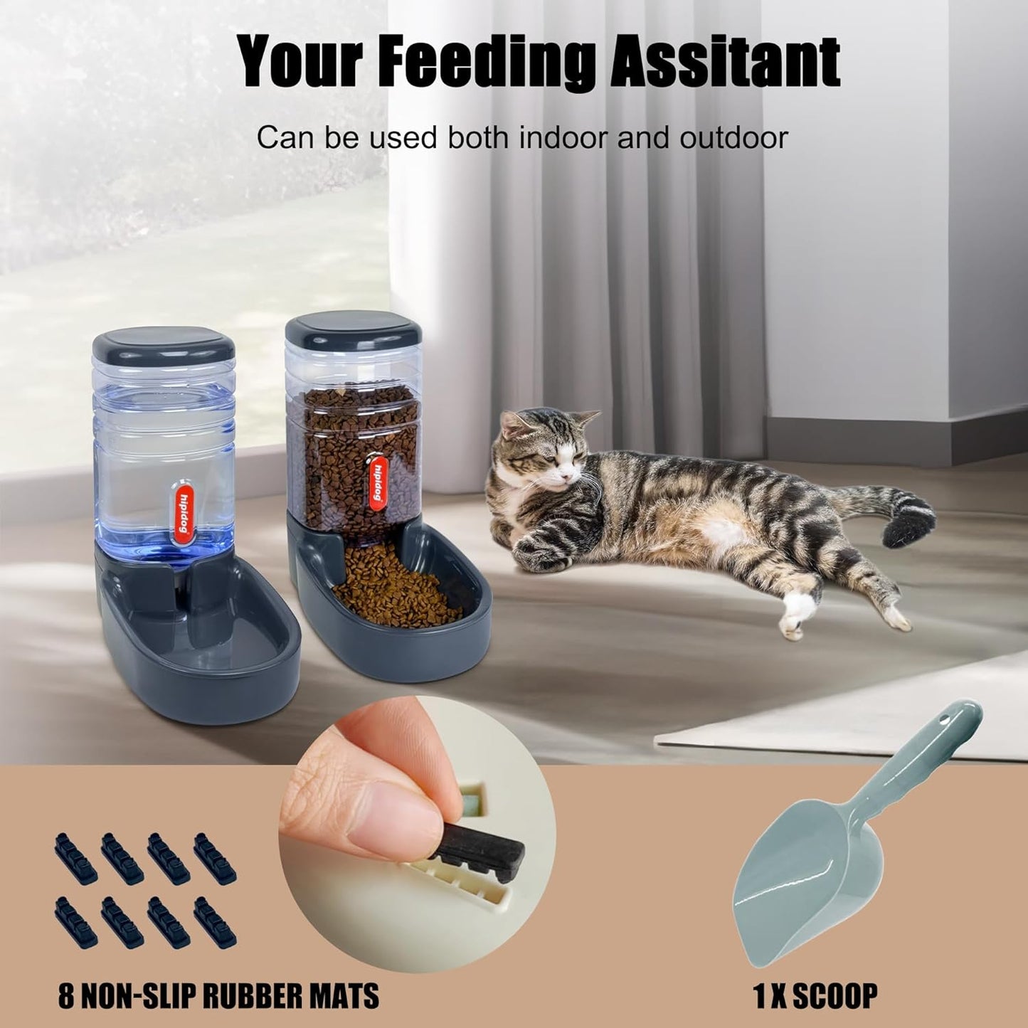 Automatischer Futter- und Wasserspender, deep gray