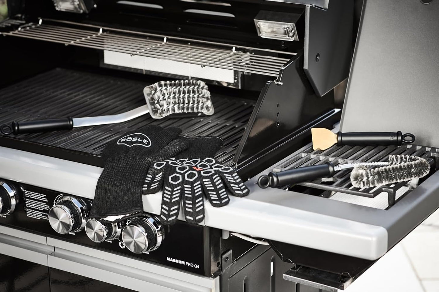 Atmungsaktive Premium-Grillhandschuhe (bis 350°C), Premium Grillhandschuhe Single