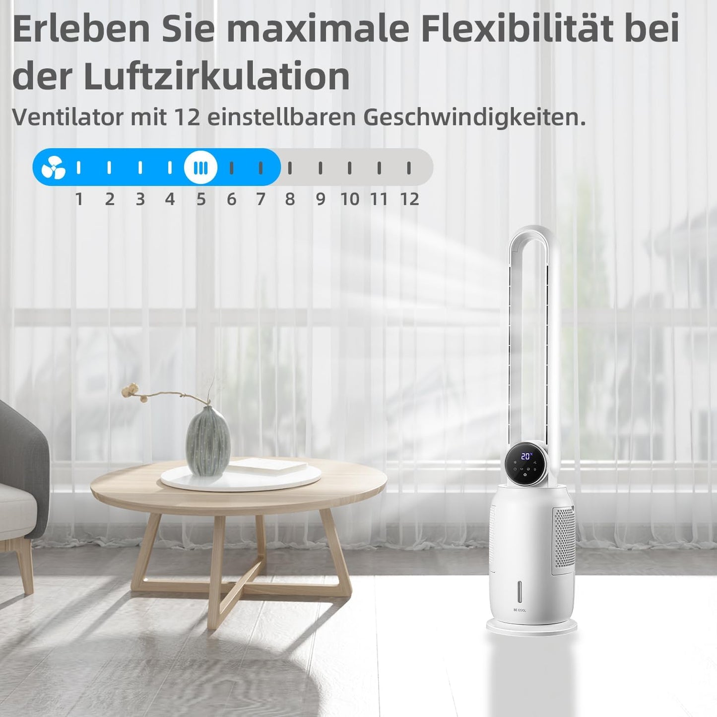 3in1 Luftkühler, 2 Liter, Rotorlos