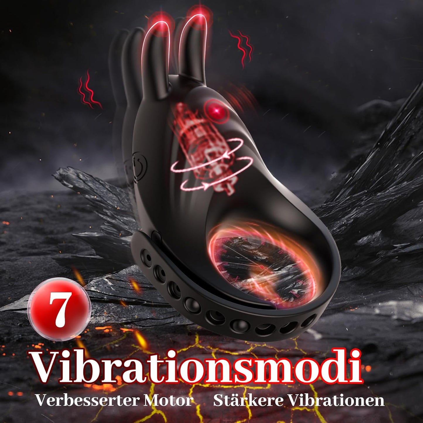 Penisring mit Vibration und Klitoris-Stimulation, Black