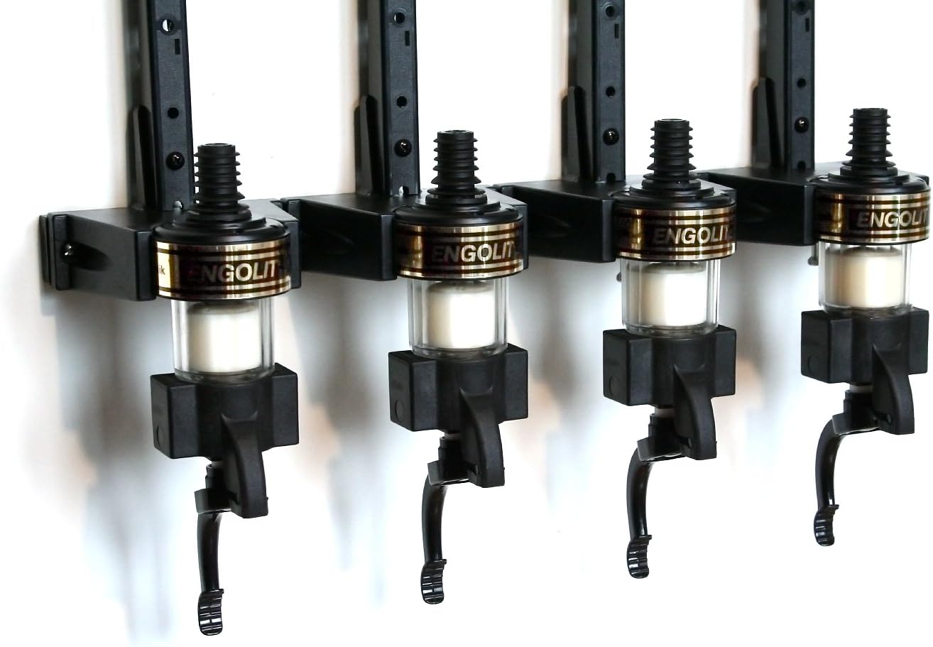 4er Dosierer & Flaschenhalter-Set für Wandmontage, 3.0 cl (Finger Push)