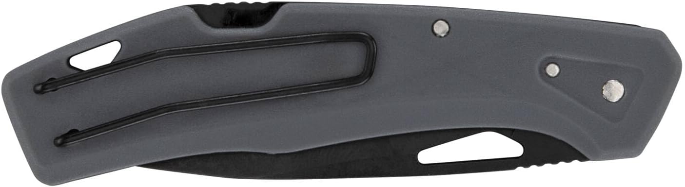 Taschenmesser mit Gürtelclip und Edelstahlklinge, Grau