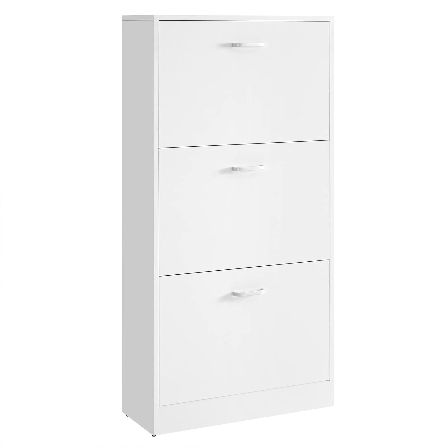 Schuhschrank mit 3 Klappen, Weiss 60 x 24 x 120 cm