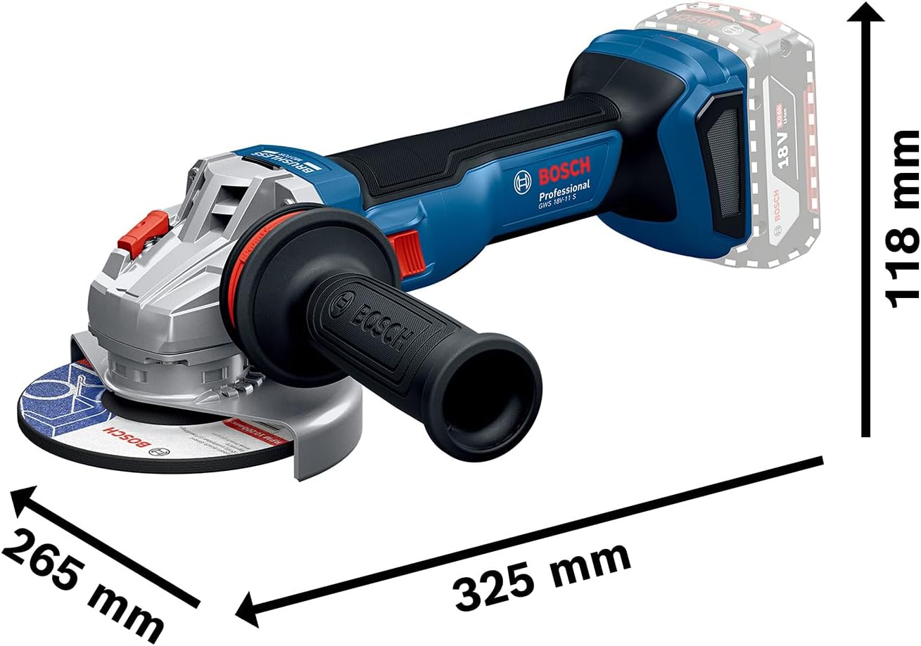 Accu-Winkelschleifer GWS 18V-11 S 2x 18V 5.0 Ah, +2x 18V 5.0Ah + GAL 1880 + L-Boxx