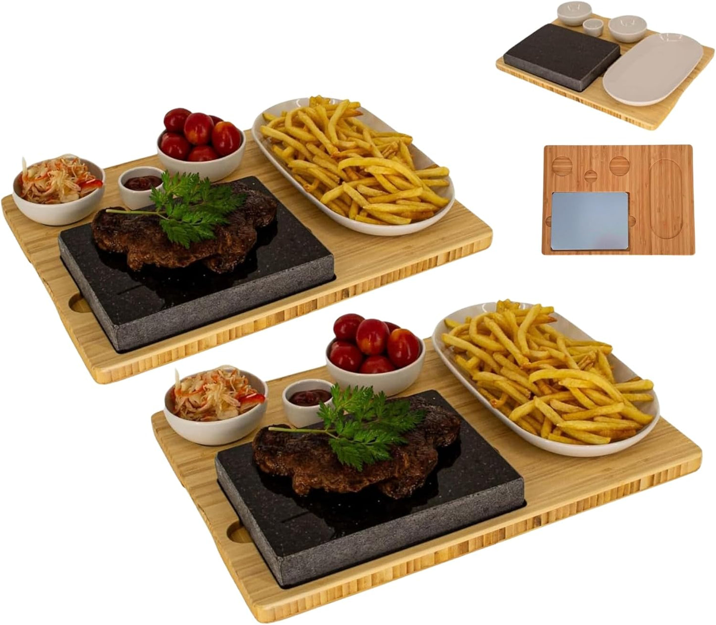 2er-Set Steakbrett mit Hot Stone, 2 set