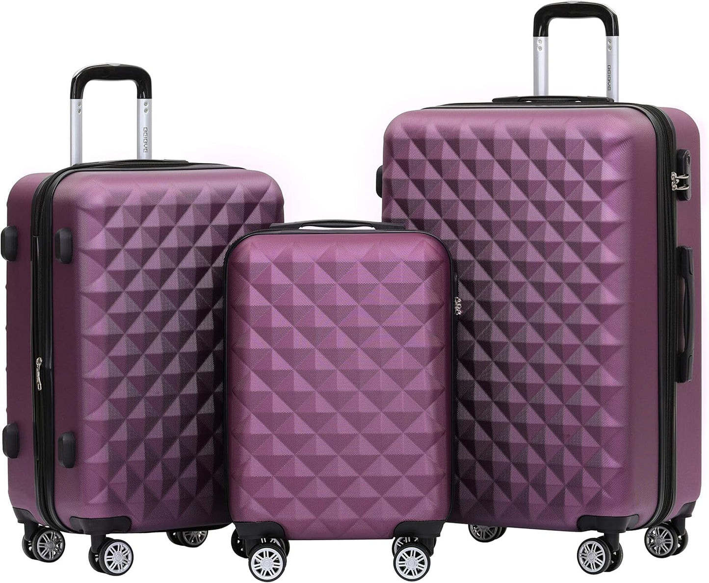 3-teiliges Hartschalenkoffer-Set 2066, Violett Set