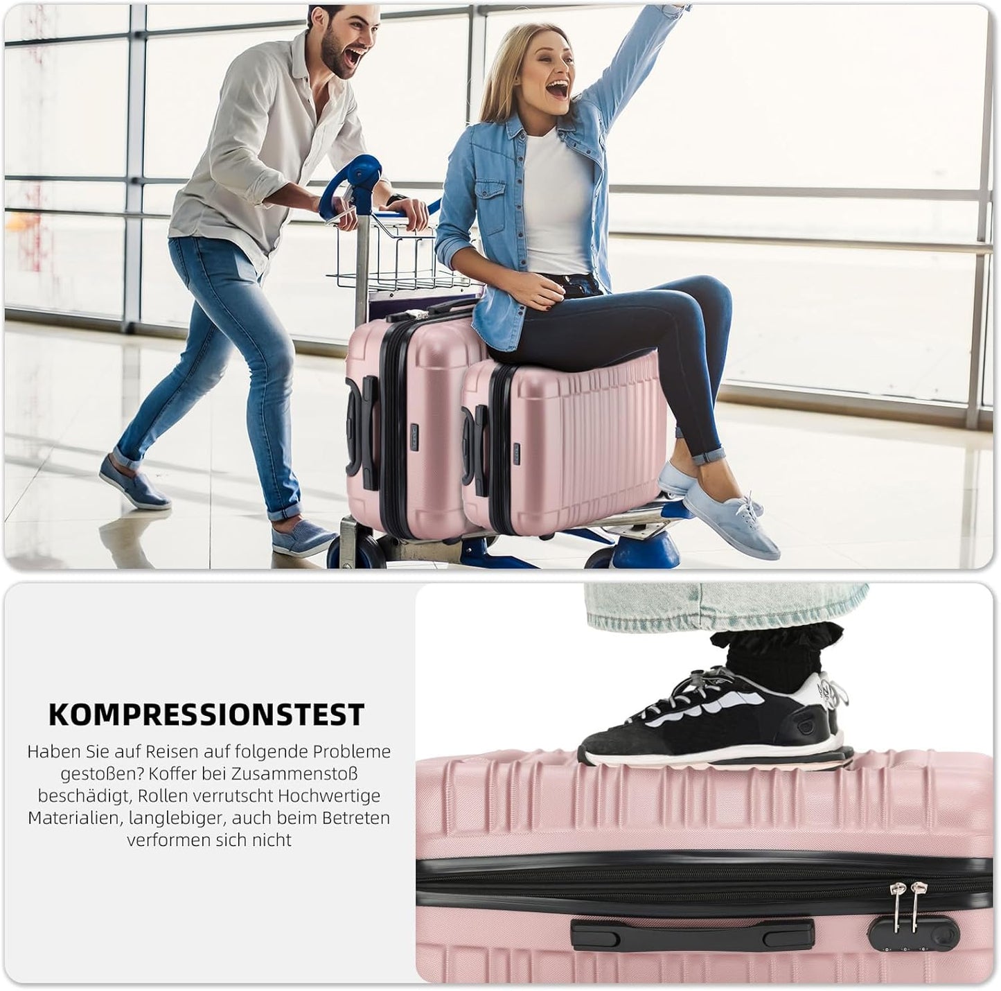 Hartschalenkoffer Bordcase Handgepäck, Rosagold