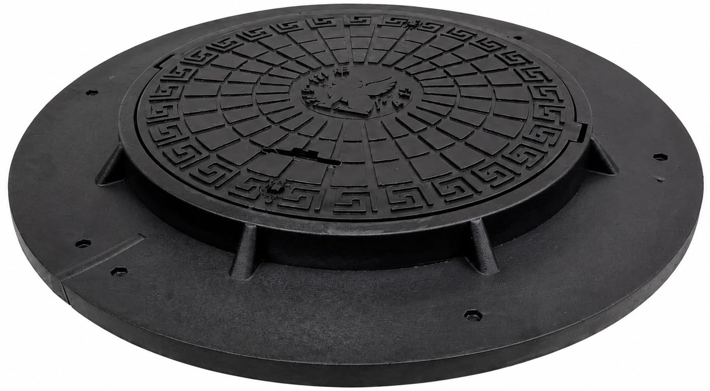 Hochbelastbare Schachtabdeckung, Schwarz