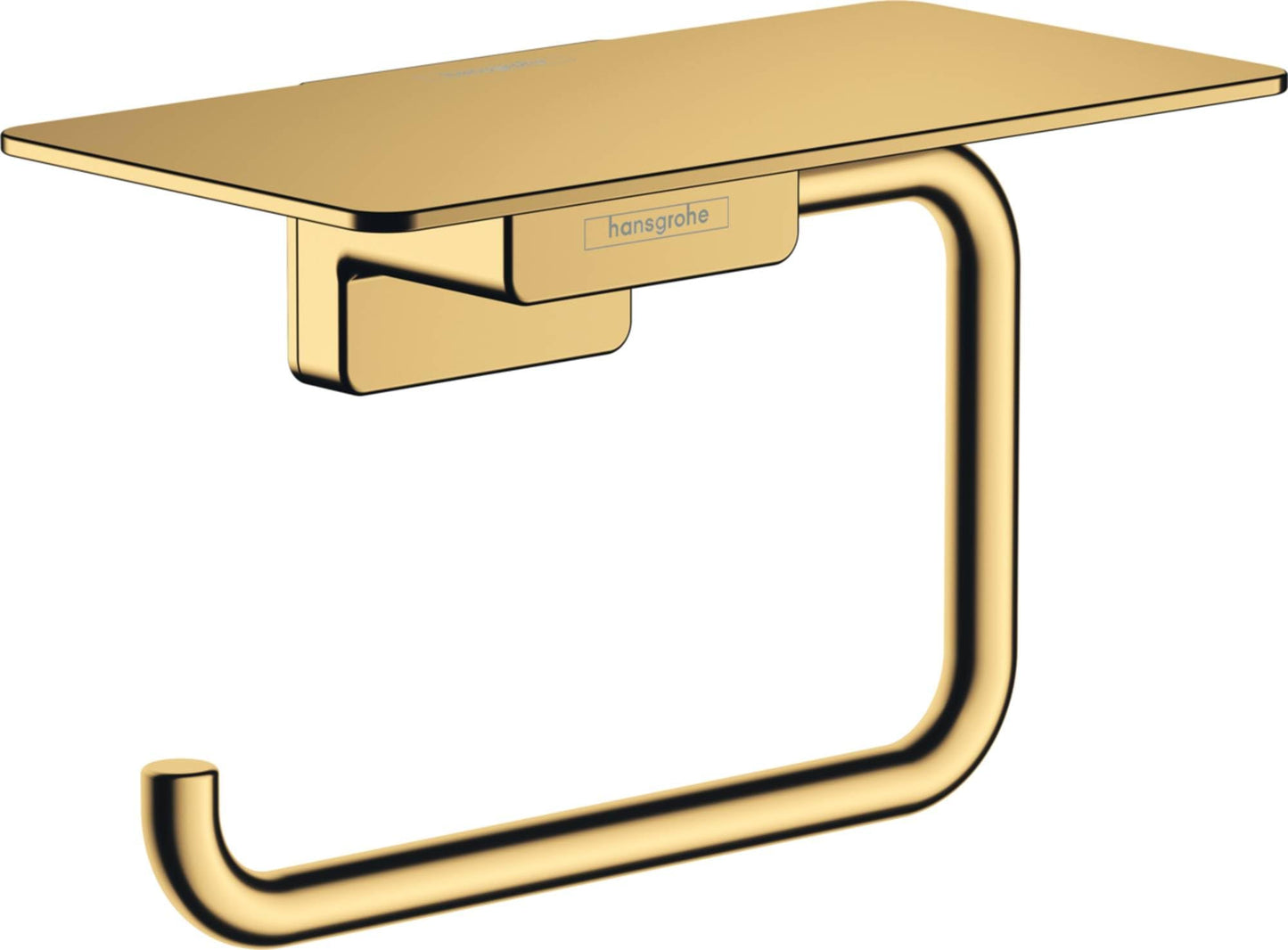 Toilettenpapierhalter mit Ablage, Polished Gold Optik 1 Rolle mit Ablage