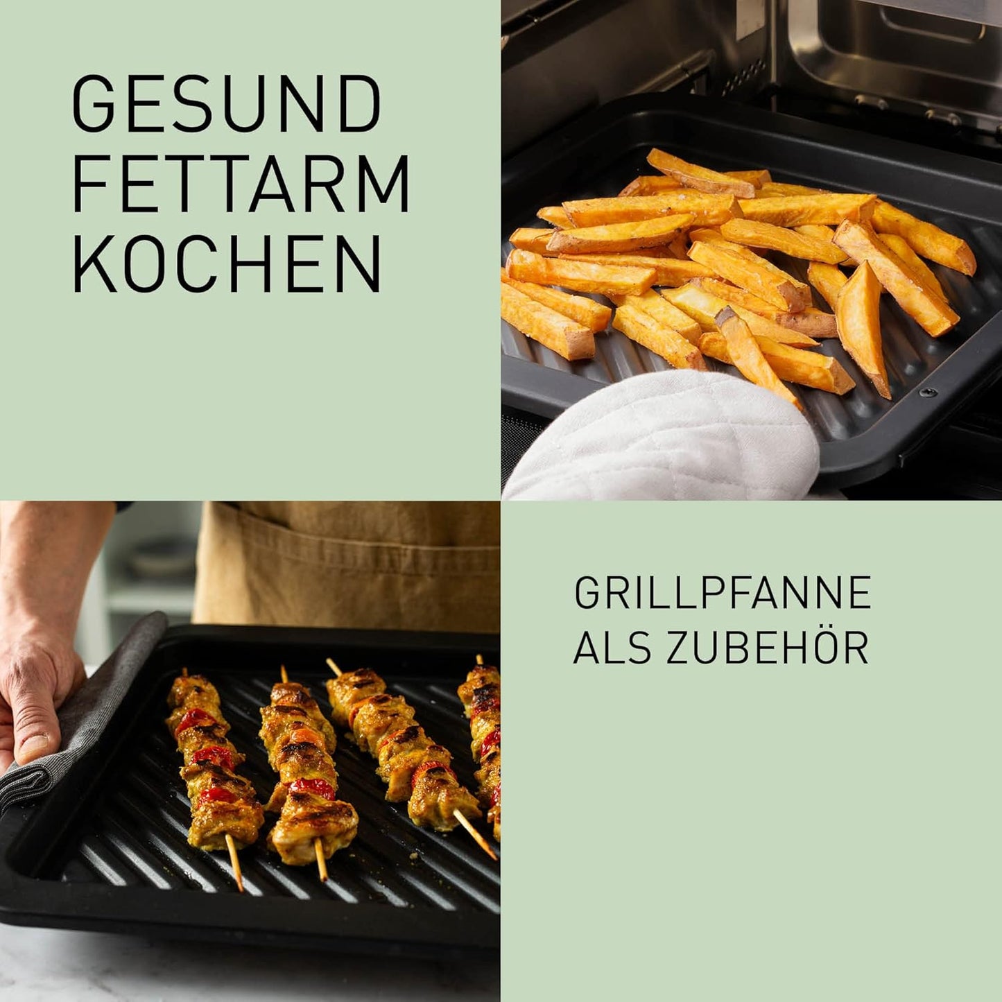 4-in-1 Kombi-Mikrowelle mit Grill, mit Ober-/Unterhitze (27L Garraum)